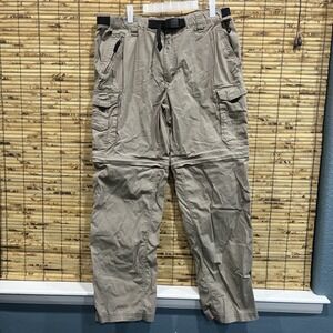 BC Clothing Mens Convertible Zip Off Hiking Pants Lx34 Khaki Parachute Outdoor